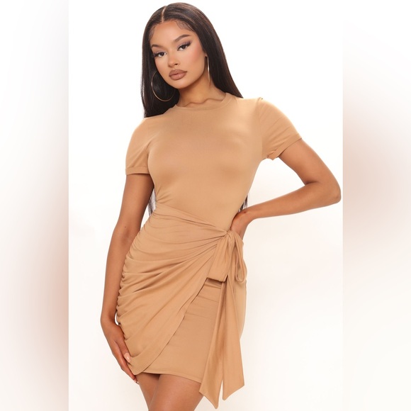 Fashion Nova Dresses & Skirts - Women’s Addicted To Ya Mini Dress - Camel size small Fashion Nova